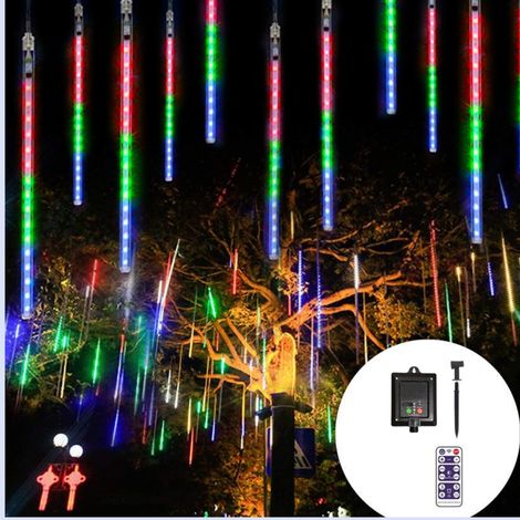 30 cm Lumières Solaires de Pluie de Météores 10 Tubes 240 LEDs Imperméable Guirlande Lumineuses de Noël Exterieur Tubes Lumineux avec Télécommande (1/5)