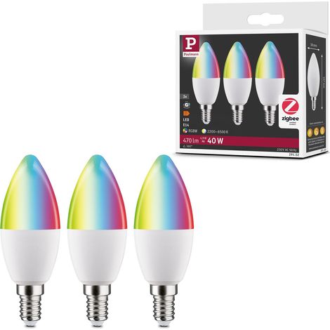 Standard 230 V Smart Home Zigbee LED ampoule E14 3x470lm 3x5W RGBW+ gradable Dépoli ampoule (1/5)