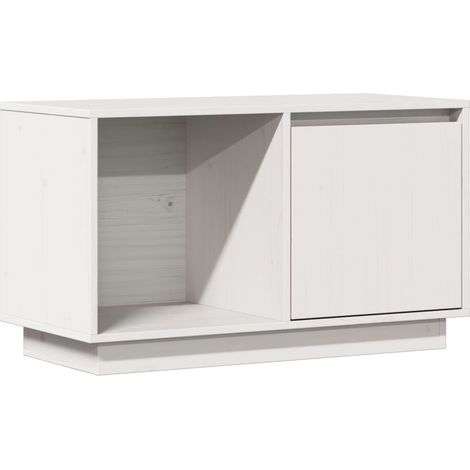 Mueble TV multimedia estantería para televisión buffet para televisión comedor salón dormitorio 74 x 35 x 44 cm madera maciza de pino blanco 020026207