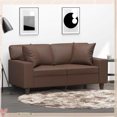 Coussins décoratifs - VINGVO - 349481 - Similicuir marron - 40x40 cm - Lot de 2 (1/5)