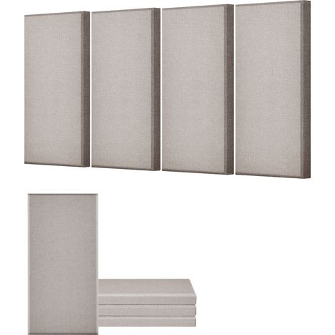 VEVOR Pannelli Acustici Murali Fonoassorbenti Autoadesivi, Pannelli Fonoassorbenti in Fibra di Vetro Bianca 4,36 kg, per Studi, Uffici, Sale Riunioni, 4 Pezzi 600 x 300 x 50 mm, Cammello