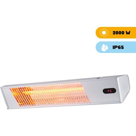 Stufa Elettrica ad Infrarossi Wi-Fi da Esterno 74,2x11x13,9 cm 2000W Sined Acciaio Inox (1/5)