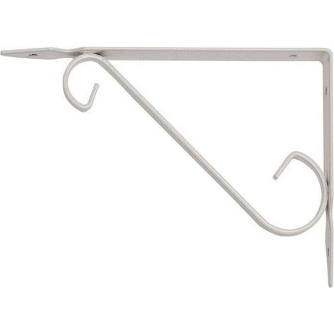 Soporte de estante de hierro forjado, 14,5 x 11 cm, blanco