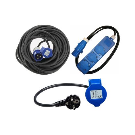 Pack HABA 17 Rallonge Néoprène + ANTARION Adaptateur P17 + HABA Rallonge Multiprise 1,5m Camping Car (1/4)