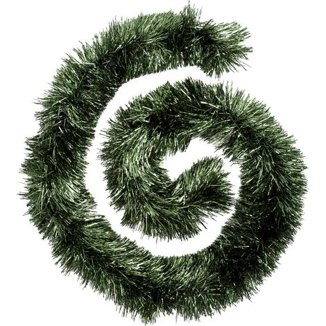 Weihnachtsgirlande Boa feiner olivgrüner Strang 150x8x2m - Hellgrün