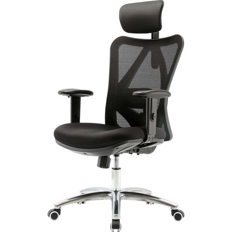Sedia da ufficio con supporto lombare ergonomico regolabile in 3 posizioni in rete nera 040006214