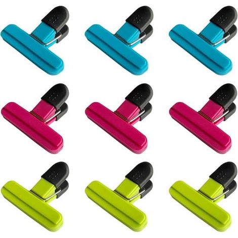 Clips de fermeture - Lot de 10 clips de conservation des aliments en plastique coloré (1/5)
