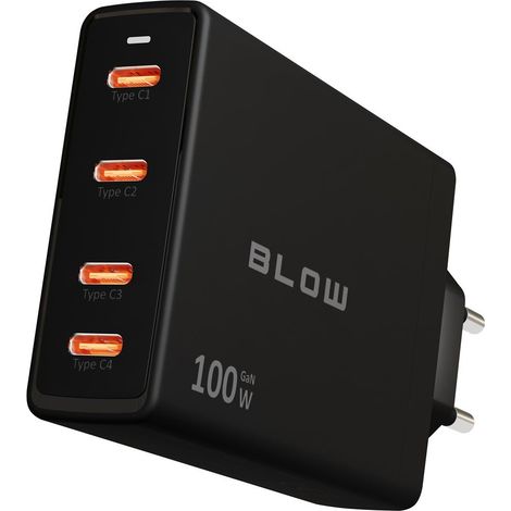 Chargeur mural USB-C x4 PD 100 W GAN noir (1/5)
