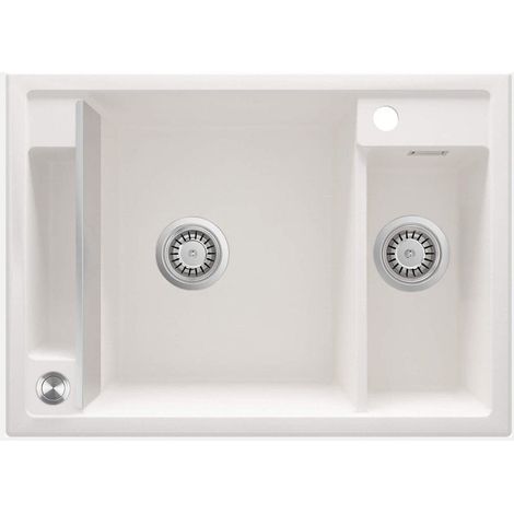 Lavello cucina in granito con 2 vasche 69x50 cm alabastro - Vora