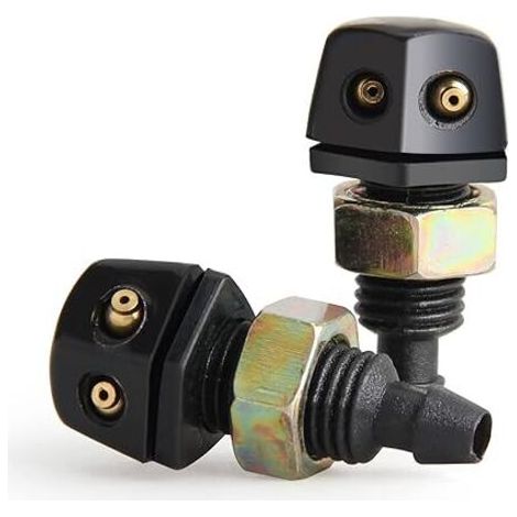 Pompes du lave-glace auto: Remplacement des Jets de Buse du Pulvérisateur d'essuie-glace du Système de Lavage de Pare-Brise 2PCS (noir) (1/5)