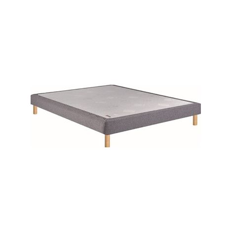 Sommier tapissier Epeda Gris Urbain 70x190 confort ferme 15 cm bois massif épicéa