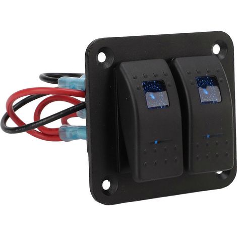 Panneau à deux interrupteurs à bascule, étanche IP65, 12-24 V, protection multiple, universel pour yachts et voitures