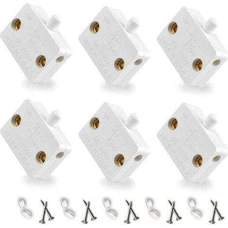 Automatischer Lichtschalter für Schranktüren, XU, Momentanschalter, 6-teiliger Schranktürschalter, Weiß - KZQ (1/4)