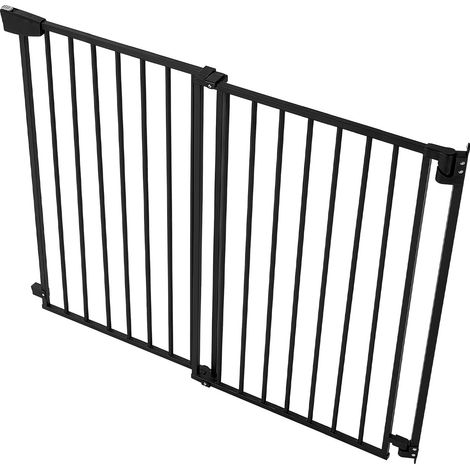 Mophorn Cancelletto di sicurezza per bambini per scale, larghezza regolabile da 778 a 1210mm, altezza 920mm, senza barra inferiore, installazione semplice con kit di montaggio, ideale per scale, nero (1/5)