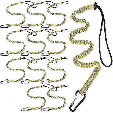 Lanière porte-outils 2025 (lot de 12) avec boucle métallique simple et extrémité en boucle, jaune (1/4)