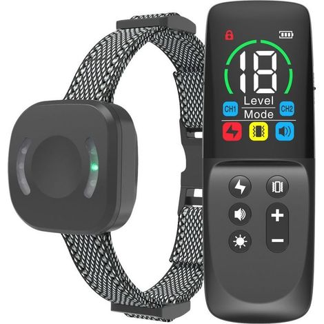 Collier de dressage pour chien avec télécommande, 4 modes de dressage, verrouillage de sécurité, collier électronique rechargeable, collier de dressage étanche IP67 (1/4)