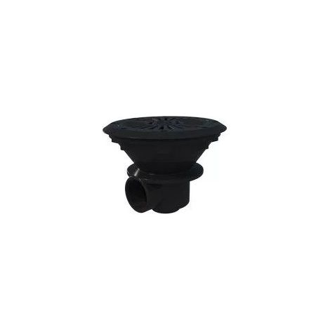 Bonde de fond AstralPool Ø210 anthracite sans inserts pour piscine avec liner et polyester, sortie latérale 2"