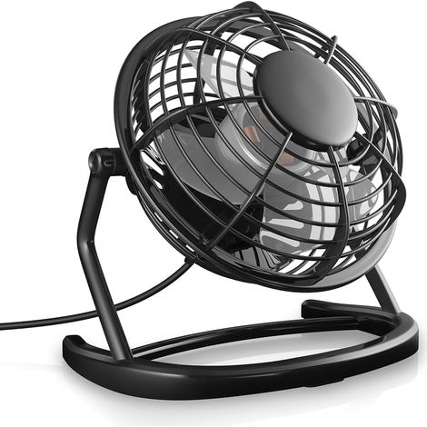 Ventilatore USB da tavolo, ideale per l'ufficio, con interruttore on/off, compatibile con PC e Mac, colore nero.