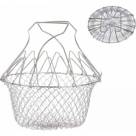 1pc Panier à Frire, Panier a Salade Tamis Cuisine Inoxydable Fry Extensible Chef Panier Cuisine