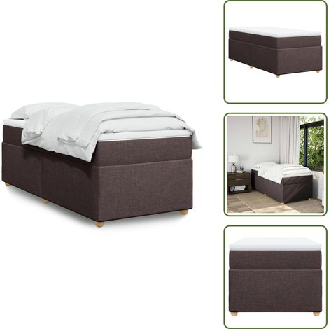 Materasso morbido - vidaXL Giroletto a Molle con Materasso Marrone Scuro 80x200 cm Tessuto - Materasso con molle