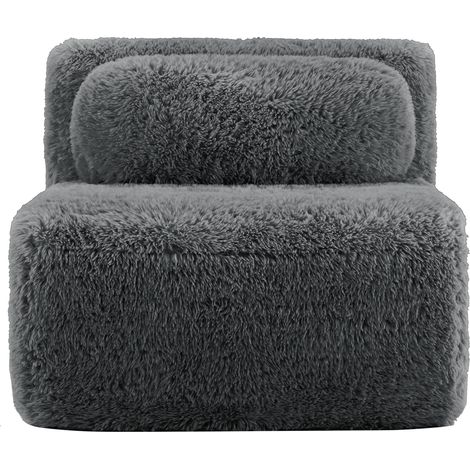 Aviana Armless Sofa W/Pillow Plush Fabric-Grey