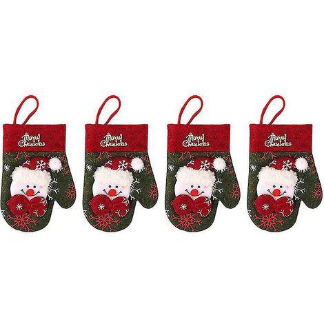 4 gants de Noël et fourchette