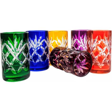 Set di 6 bicchieri da vodka in cristallo MaRika Colorful Crystal da 30 ml - Ananas (1/5)