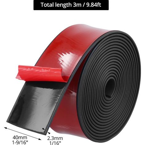 3 Meter langer, selbstklebender Gummistreifen, 40 mm x 2 mm – Neopren-Rollenmaterial, geeignet für Fugen (1/5)