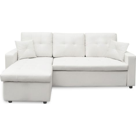 Canapé d'angle convertible Cuero Blanc