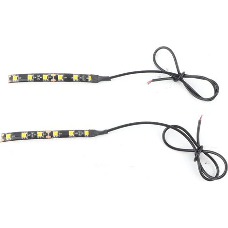 2pcs 6 LED clignotant bande lumineuse 5050 SMD moto LED bande clignotant indicateur clignotant lumière (ambre). (1/5)