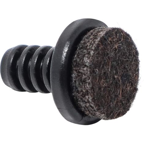 Adsamm® / 32 x puntali alettati a incastro con feltro/neri/Ø 8-9 mm/tondi/piedini in polietilene con feltro per gambe di mobili in tubolare/puntali protettivi per arredi (1/3)