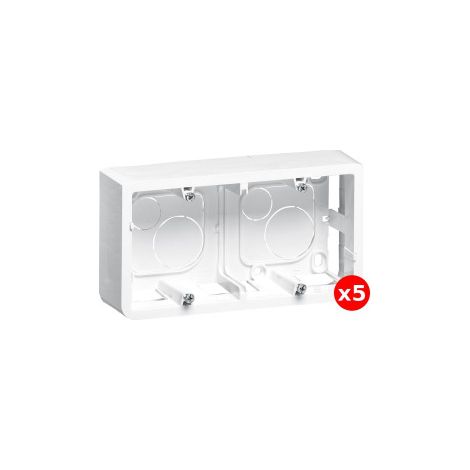 Legrand Mosaic - LOT de 5 Cadres saillie 2 postes - 2 x 2 modules - horizontal - Ru00e9f : 080285x5 (1/2)