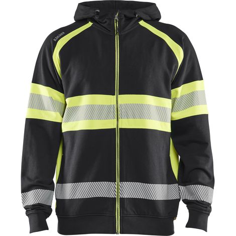 Sweat de travail à capuche haute visibilité 3552 - Noir/Jaune XXXL