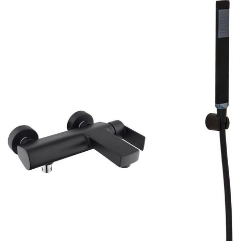 Swiss Aqua Technologies by Paffoni B-Way Set mechanische Wannen-/Duschbatterie Handbrause 1 Strahl Schlauch 1,5m Mattschwarz SAT
