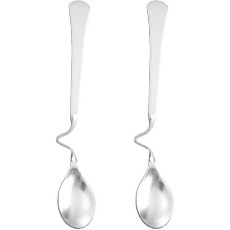 2 pièces Cuillère à Miel-Polissage miroir en acier inoxydable matériau métallique ,Confiture Acier Inoxydable Argent 12,6x2cm