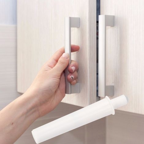 Set mit 10 geräuschlosen Türstoppern für Schränke, Schubladen oder Kleiderschränke, weiß (1/5)