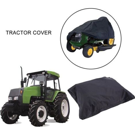Housse universelle taille L pour tondeuse tracteur et autoportée – Tissu Oxford 210D imperméable et anti-UV – Protection noire contre intempéries et poussière (1/5)