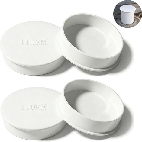 Lot de 4 bouchons de manchon DN110 en PVC pour tuyau d'égout (1/5)