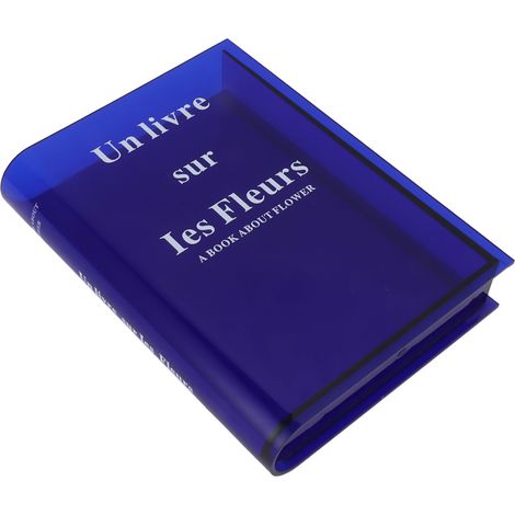 Vase Livre pour Fleurs en Acrylique Décoratif Transparent Forme de Livre Clair pour Maison Salon Bureau Bleu (1/5)