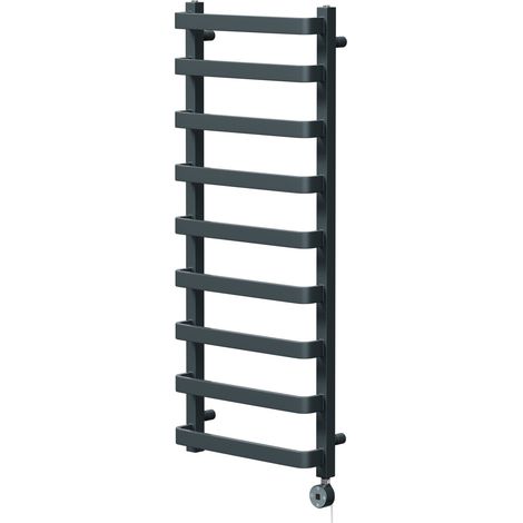 Milton Anthracite 1200mm x 500mm Curved Digital Thermostatic Electric Heated Towel Rail (1/5)