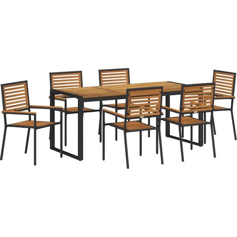 Maison Exclusive - Set da Pranzo per Giardino 7 pcs Nero e Marrone polyrattan