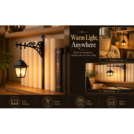 Lampe décorative Library Lantern pour éclairage de bibliothèque, version chapeau de sorcière (1/4)