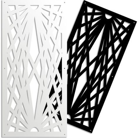 LASER - Panneau ajouré en PVC - Brise-soleil - Couleur : blanc - Dimension : 73x148 cm