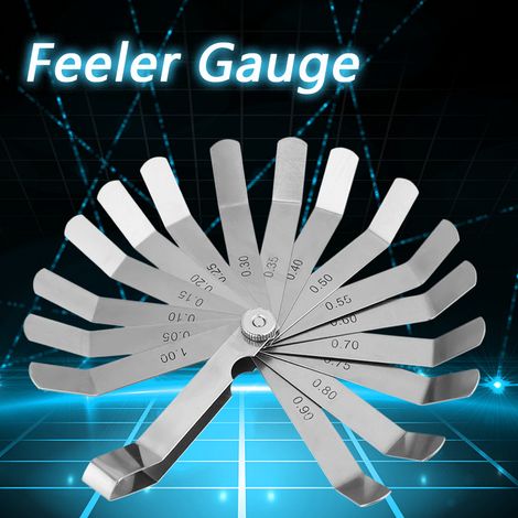 Réglet de contrôle d'épaisseur incurvé en acier inoxydable pour soudure, jeu de cales 0,05-1,00 mm (1/5)