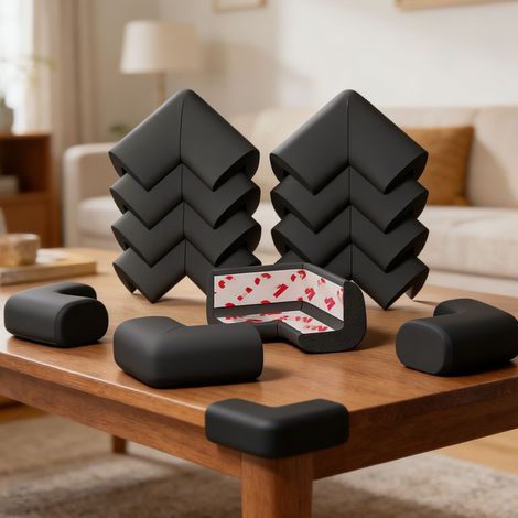 20 Protecteurs d'angle en mousse avec ruban adhésif pré-appliqué - Protège-bords sécuritaires pour meubles, cheminées, tables, escaliers et armoires  Coussinets anti-collision muraux, cache-bords de t (1/5)