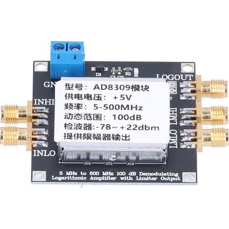 Module amplificateur logarithmique, gain de 100 dB, carte SMA 5 MHz – 500 MHz pour la démodulation FSK/PSK (1/5)