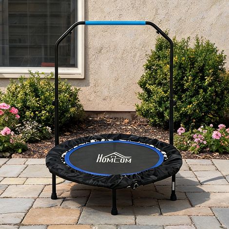 Trampoline de fitness avec guidon 102 cm noir 102 x 102 x 123 cm (1/5)