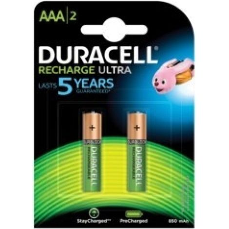 Pila recargable lr03 aaa 1,5v duracell 2 pz