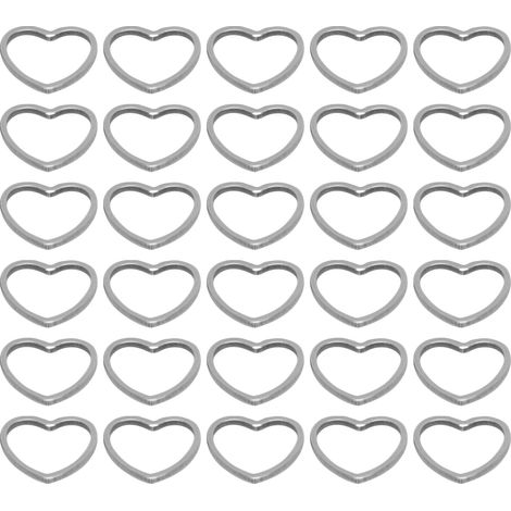 30Pcs Pendants Stainless Steel Hollow HeartShaped Geometric Earrings Key Chains Small Jewelry Accessories (1/5)