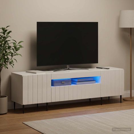 vidaXL LED TV Cabinet ZWOLLE 153 x 35 x 43 cm High Gloss White (1/5)